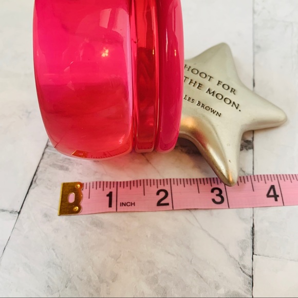 Set of 3 Pink Plastic Bangle Bracelets - Picture 7 of 7